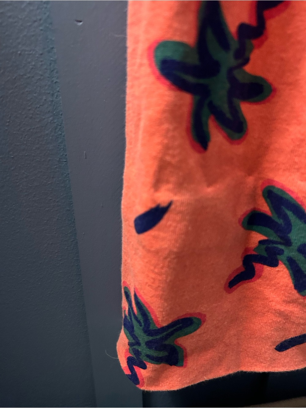 Orangey Coral Palm-Print Sleeveless Sundress - Picture 4 of 5